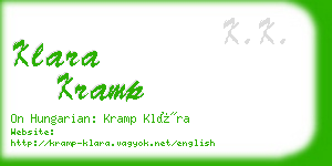 klara kramp business card